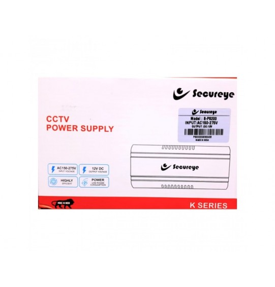 SECUREYE CCTV POWER SUPPLY 8CH METAL (SINGLE OUTPUT)